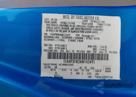 2010 Ford Focus Se from USA, damaged, VIN 1FAHP3FN2AW143491